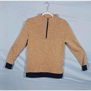 Serra Women's Medium Tan 1/4 Zip Long Sleeve Sweatshirt Pullover Top